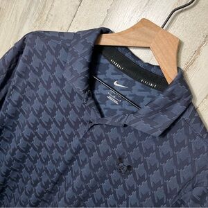 Nike Dri-Fit Golf Disney‎ Park Mickey Mouse Navy Houndstooth Polo Shirt Mens L